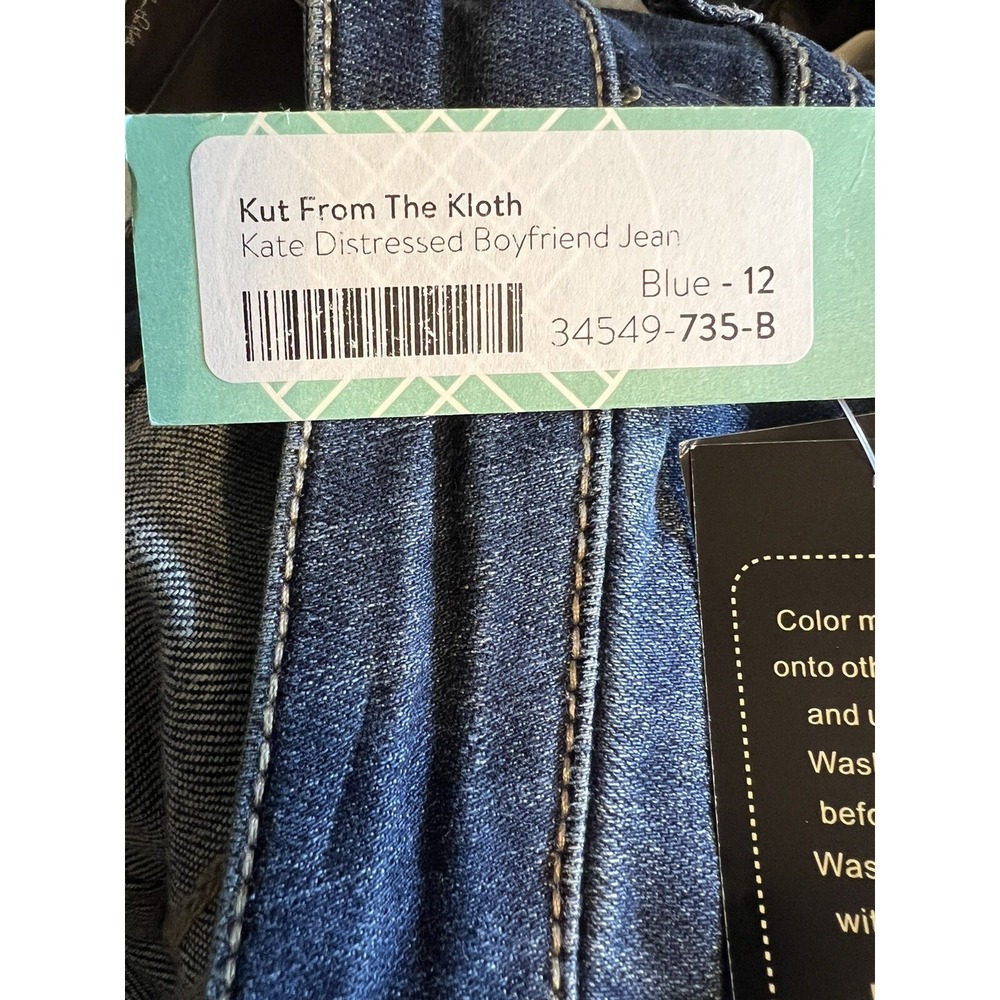 Kut From The Kloth New Cropped Womens Jeans Sz 12 Cuffed Blue Stretch Low Rise - Picture 8 of 10